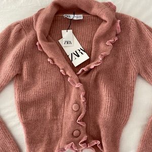 Zara ruffle cardigan